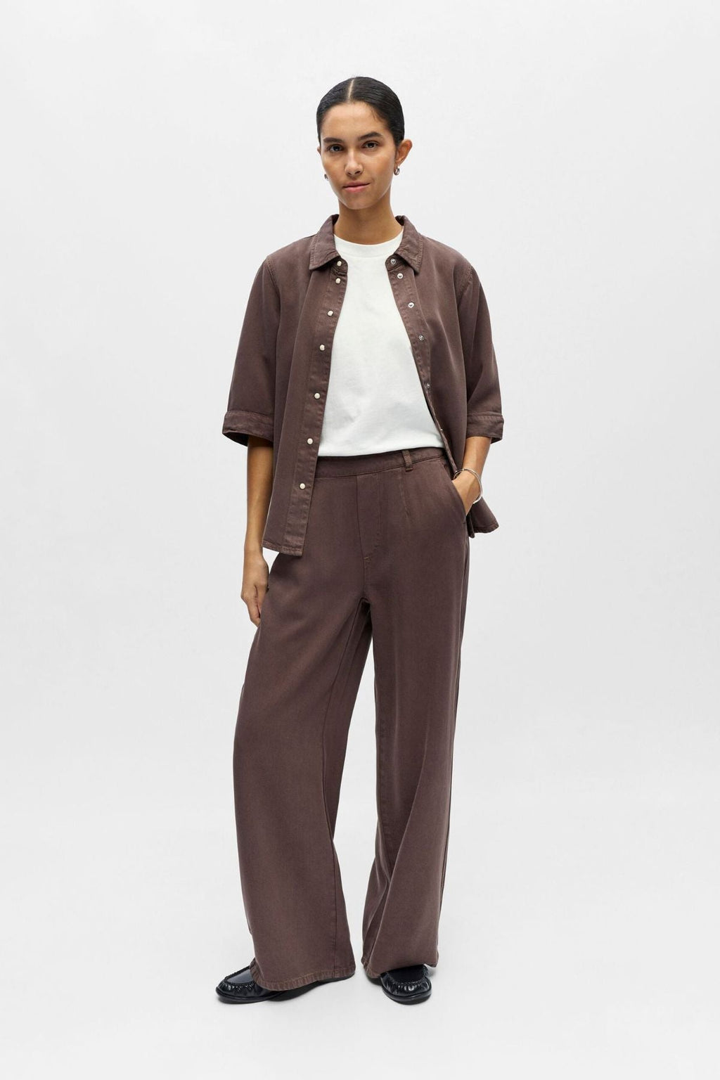 Frame Lisa Wide Pant - Seal Brown