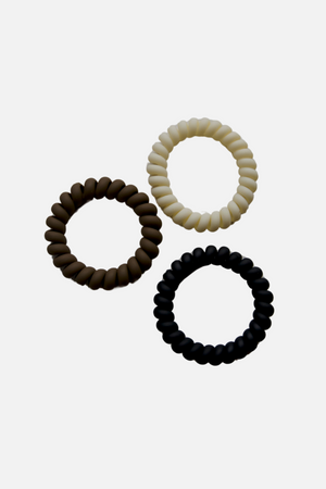 Elastici a Spirale (6 pz.) - Nero/marrone/beige