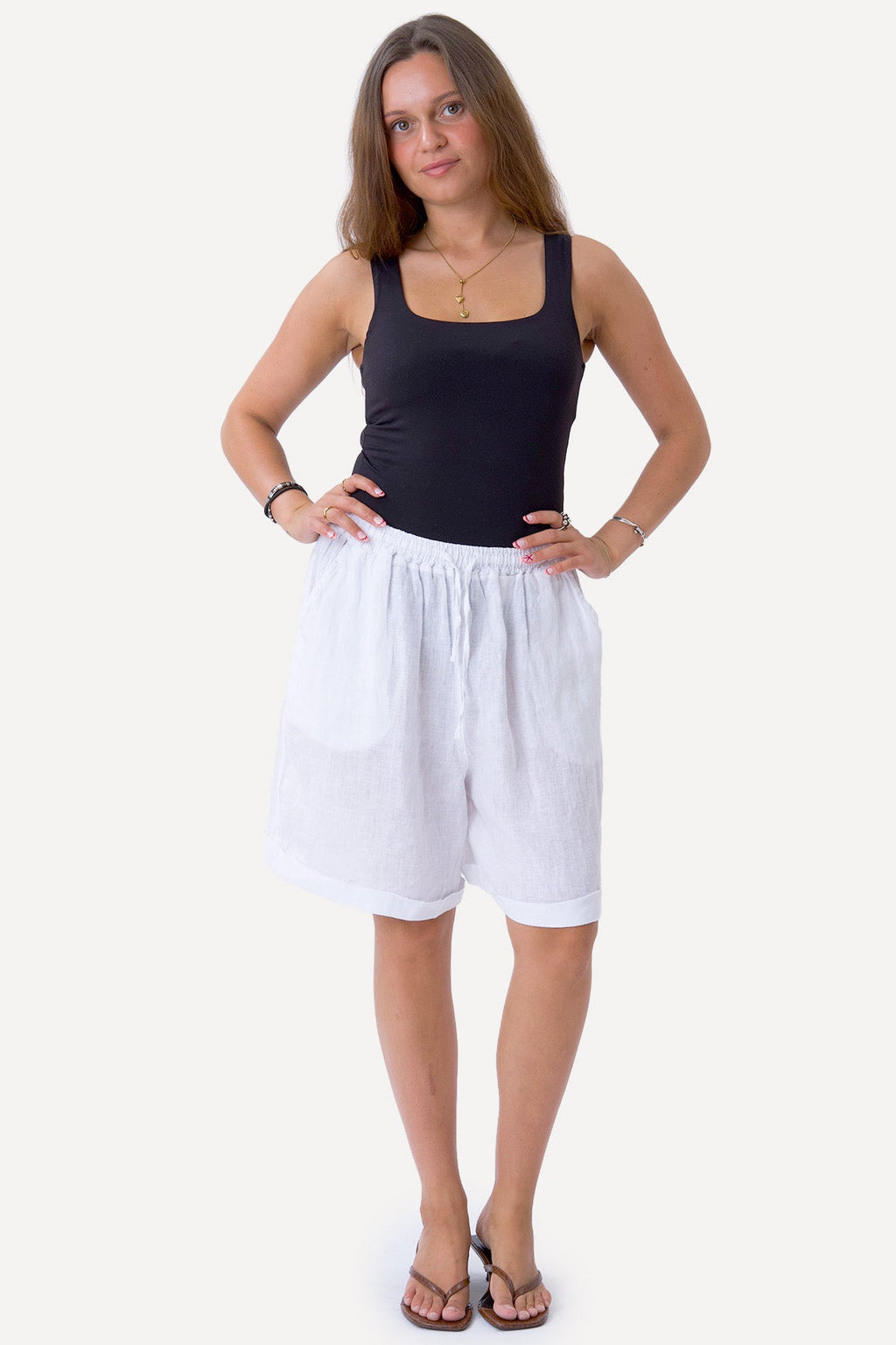 Lino Shorts - Bianco