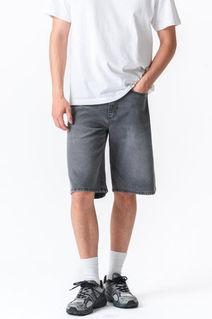 Denim Shorts Sciolto - grigio