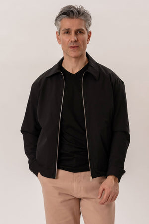 Giacca corta con cerniera - Nero