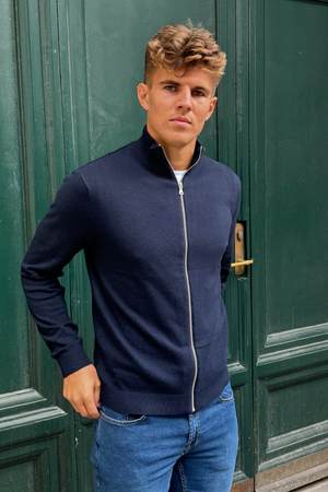 Cardigan Pullover con zip - Navy