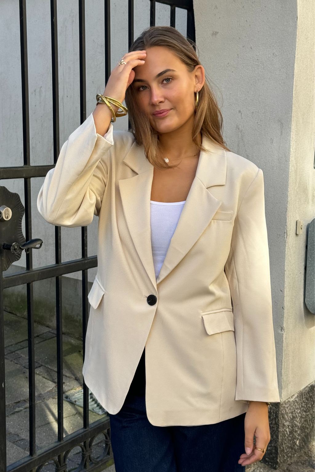 Blazer di grandi dimensioni - beige