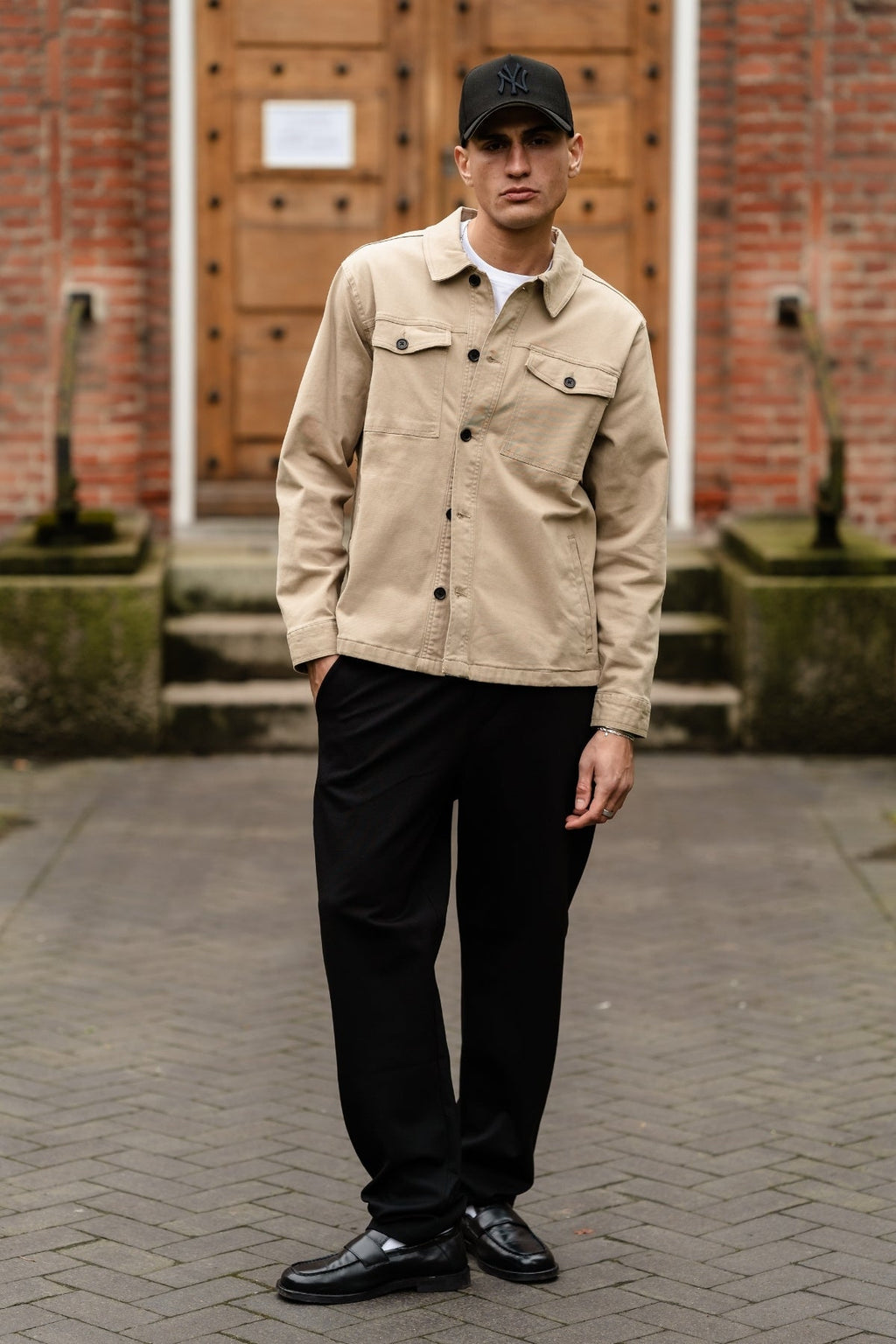 Twill Openshirt - Sabbia scura