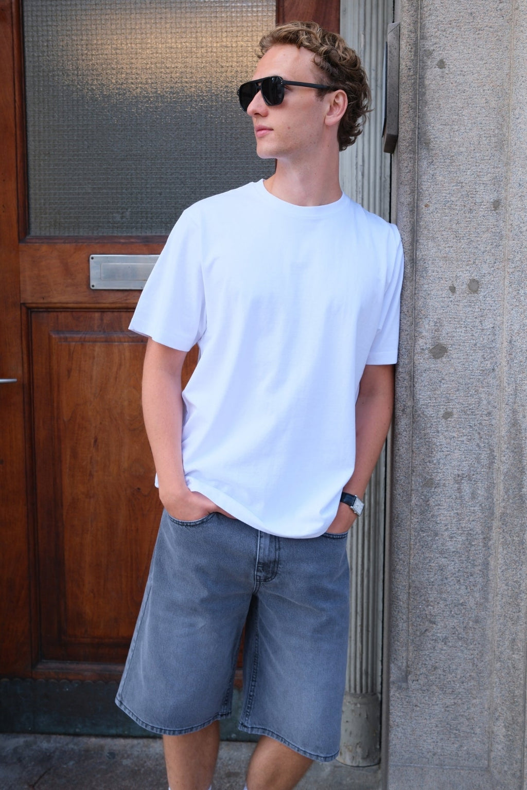 Denim Shorts Sciolto - grigio