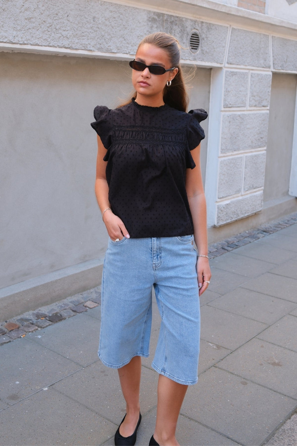 Kath Long Denim Shorts - denim azzurro