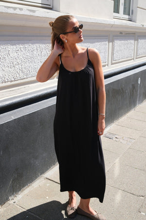 Luna singlet caviglia abito - nero