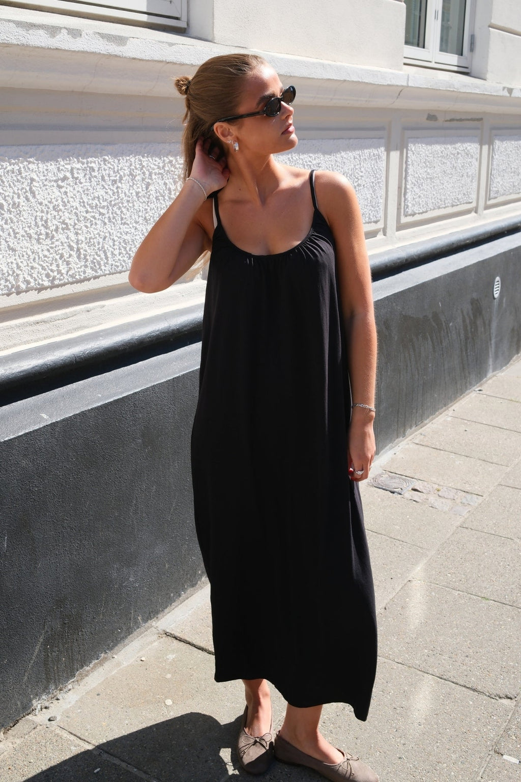 Luna singlet caviglia abito - nero