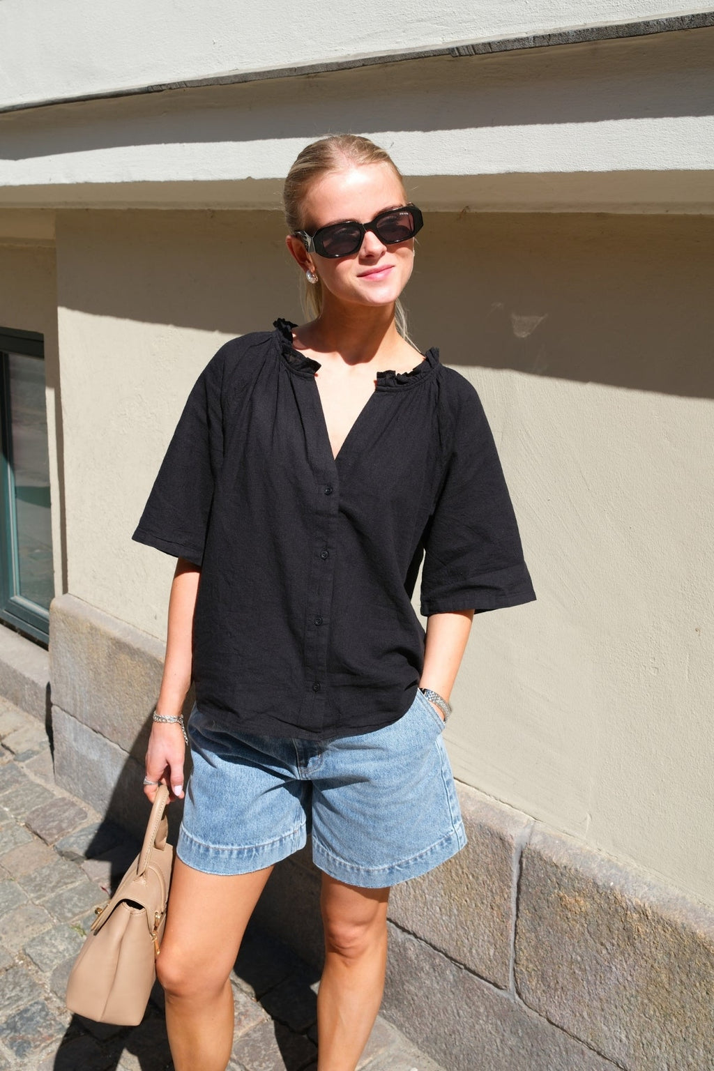 Top Linn Frill - Nero