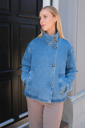 Tilla Gro L/S Denim Jacket - Medium Blue Denim