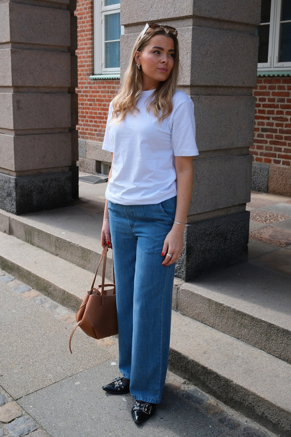 Frame Lisa larga Pants - denim azzurro