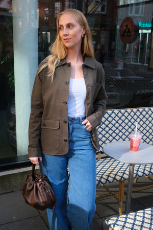 Twill Shacket - Oliva scura