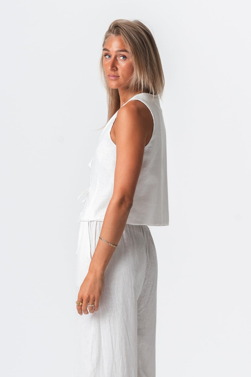 Giubbotto di lino - al largo di bianco