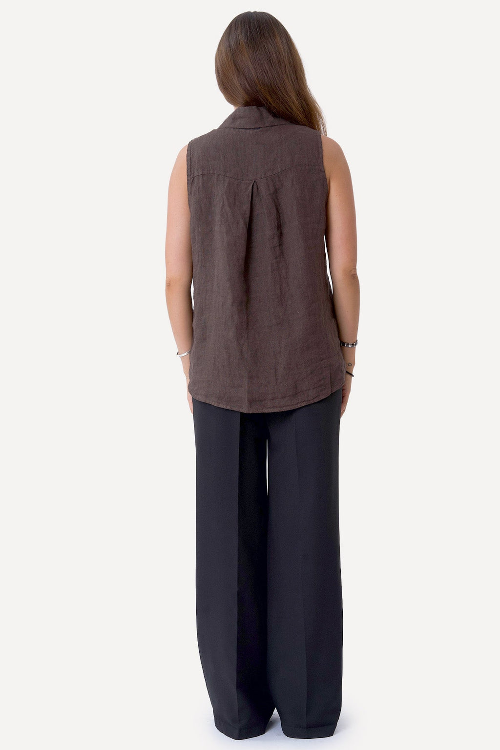 Top in lino Mio - Marrone