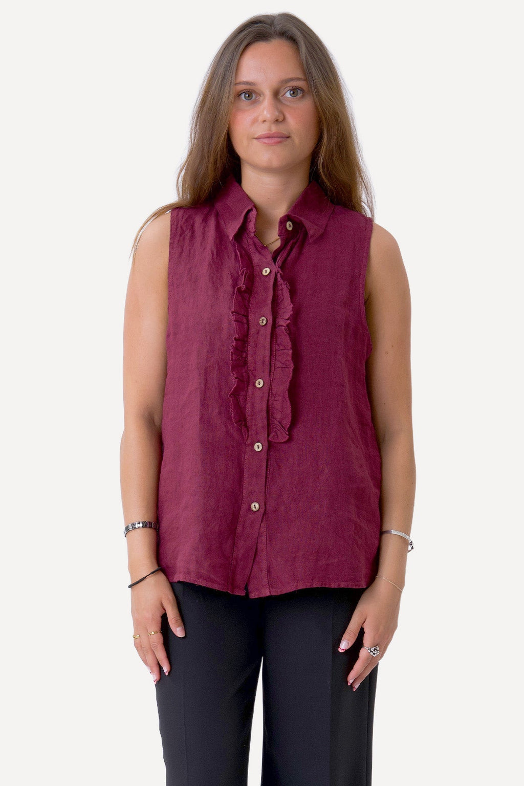 Top in lino Mio - Rosso