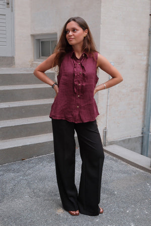 Top in lino Mio - Rosso