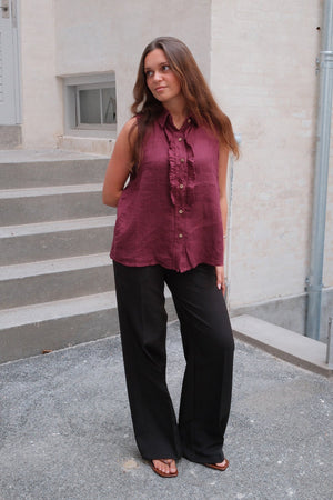 Top in lino Mio - Rosso
