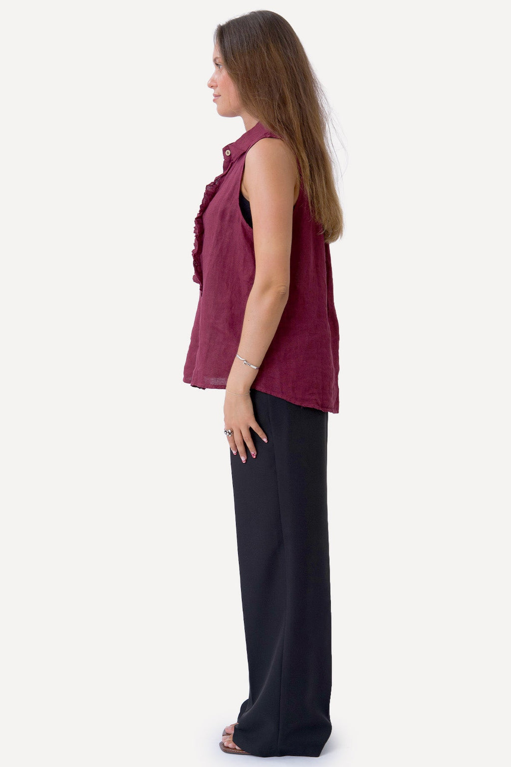 Top in lino Mio - Rosso