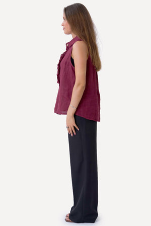 Top in lino Mio - Rosso