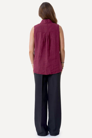 Top in lino Mio - Rosso