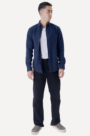 Camicia in flanella - Blu marino