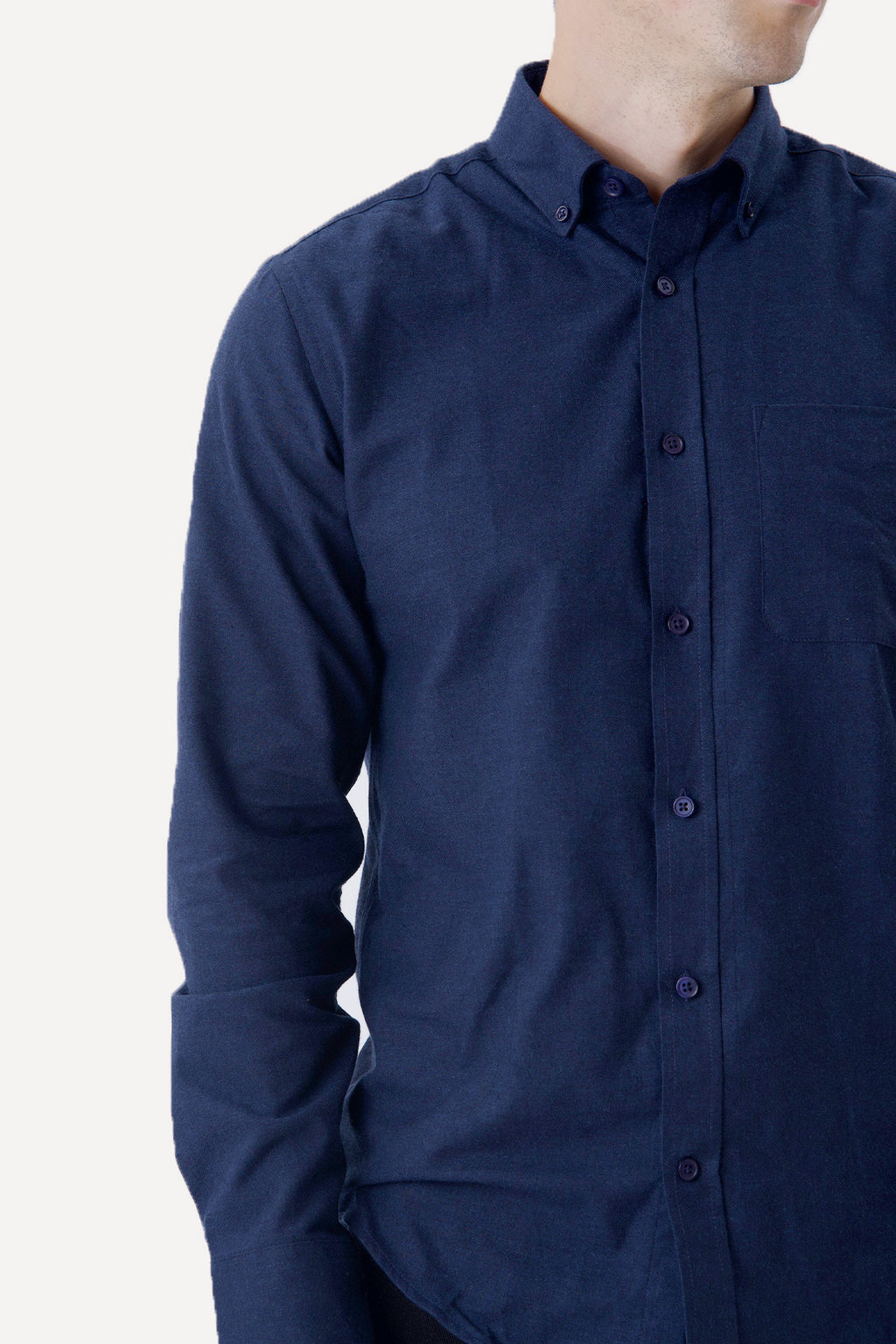 Camicia in flanella - Blu marino