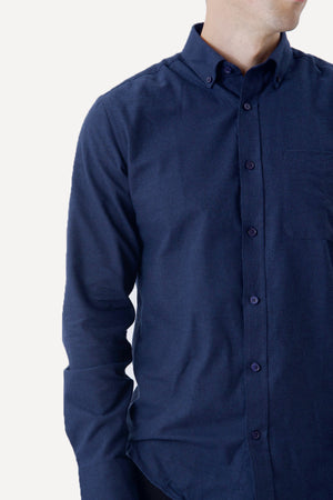 Camicia in flanella - Blu marino
