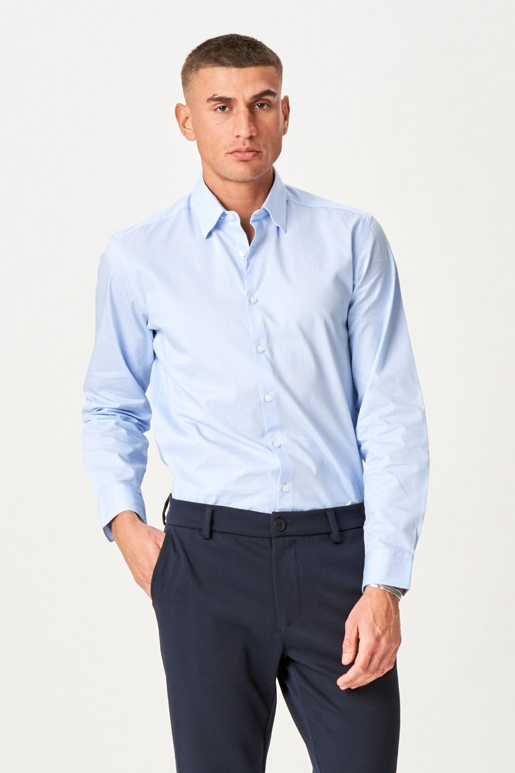The Original Performance Camicia - Gessato Azzurro