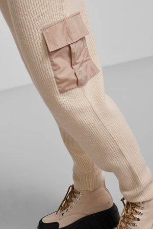 Pantaloni a maglia naura - bianco antico