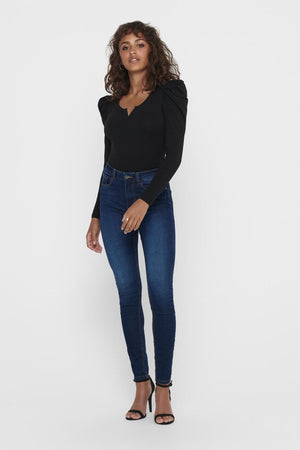 Performance Jeans - Blue denim (high-waist)