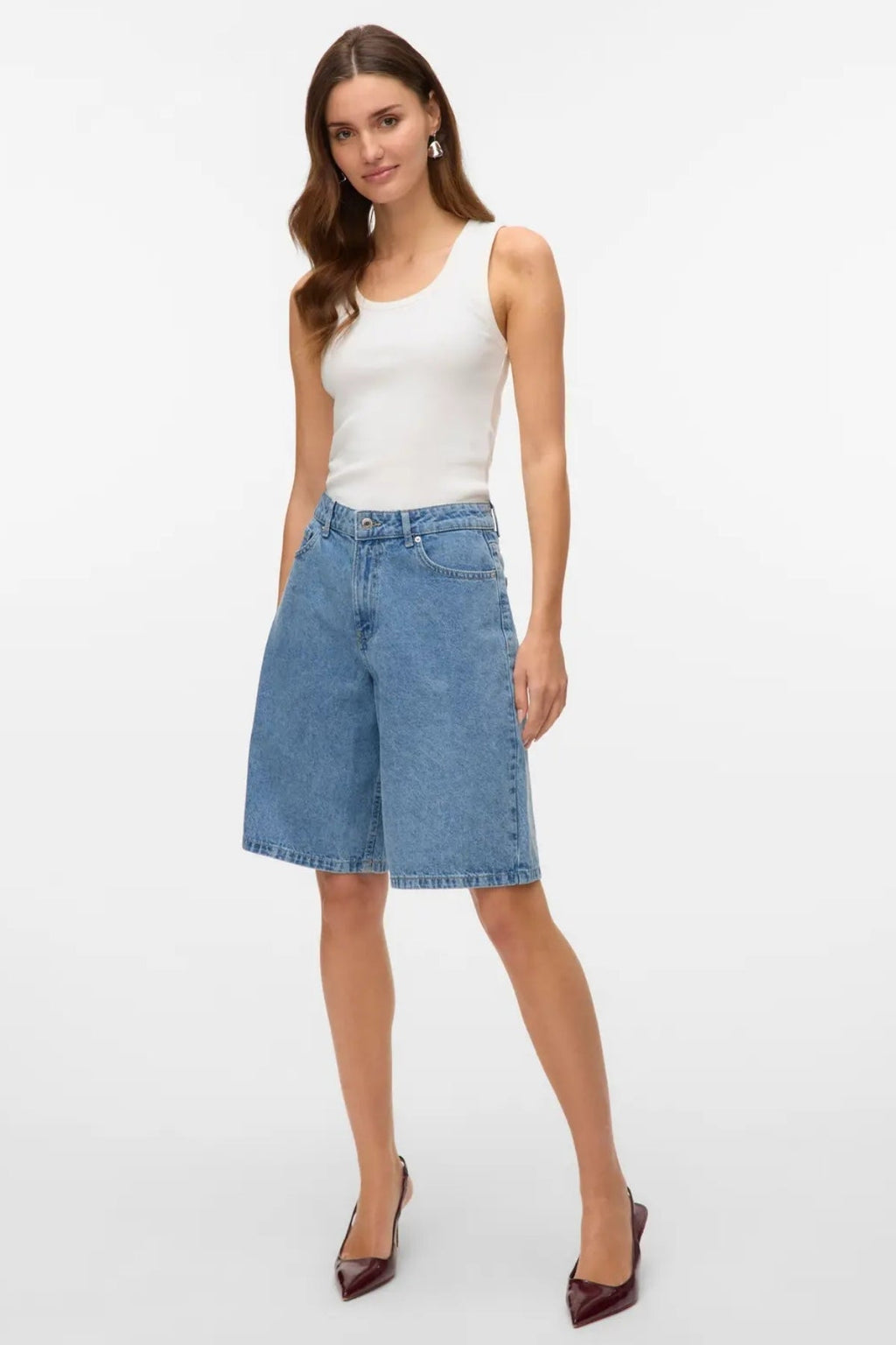 Kath Long Denim Shorts - denim azzurro