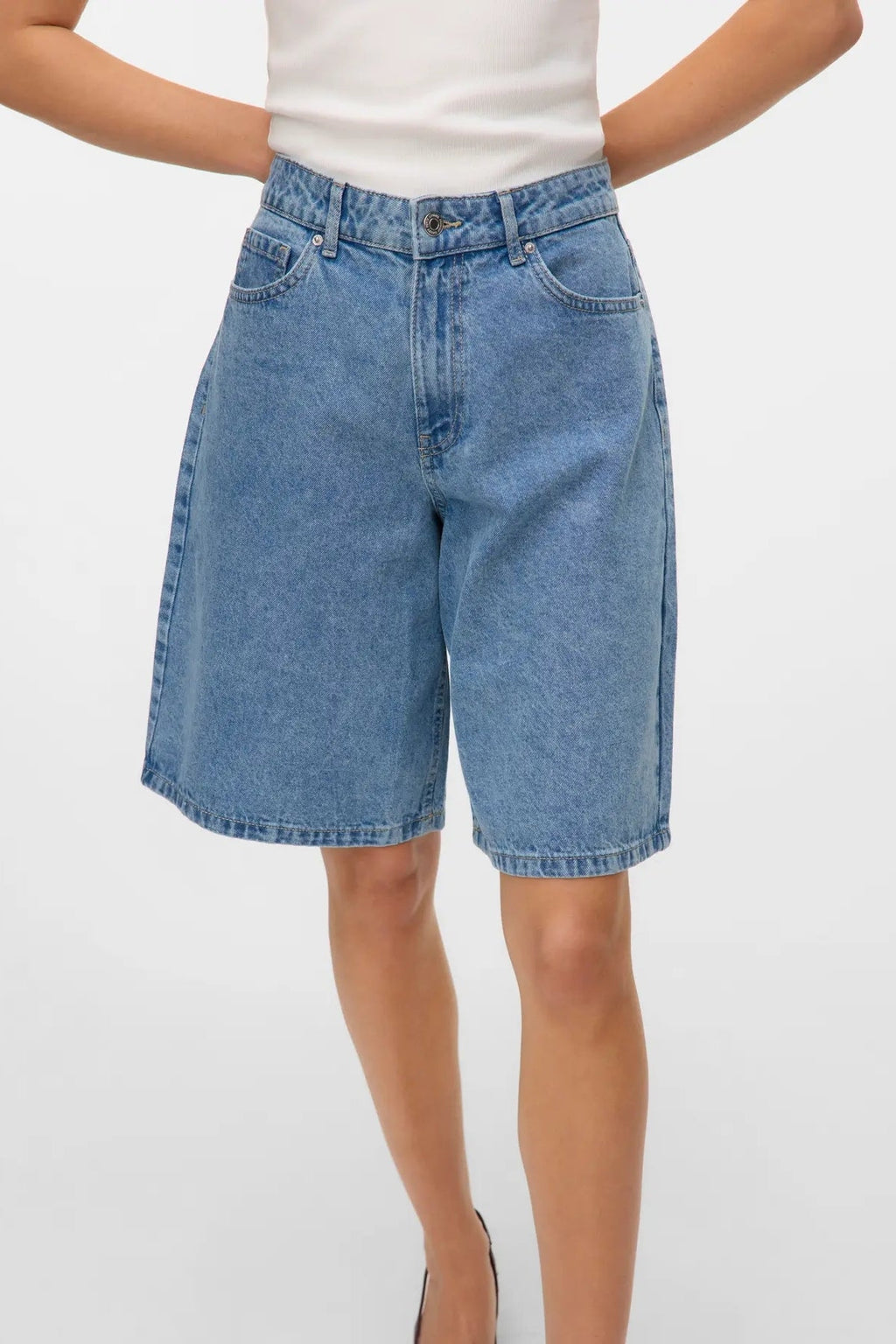 Kath Long Denim Shorts - denim azzurro