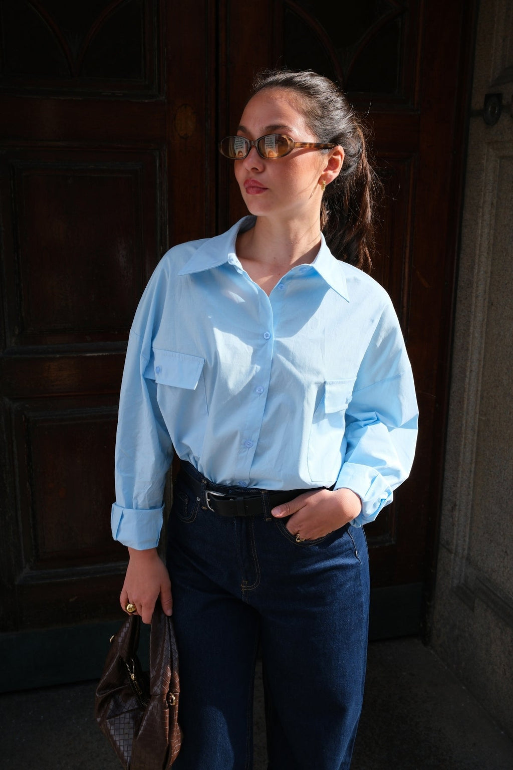 Clara Oversized Camicia - azzurro