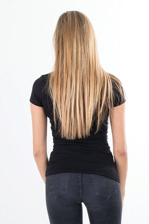 Maglietta di base Vneck Slim - Nero