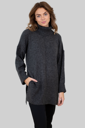 Tatiana Roll Neck Pullover - Grigio scuro