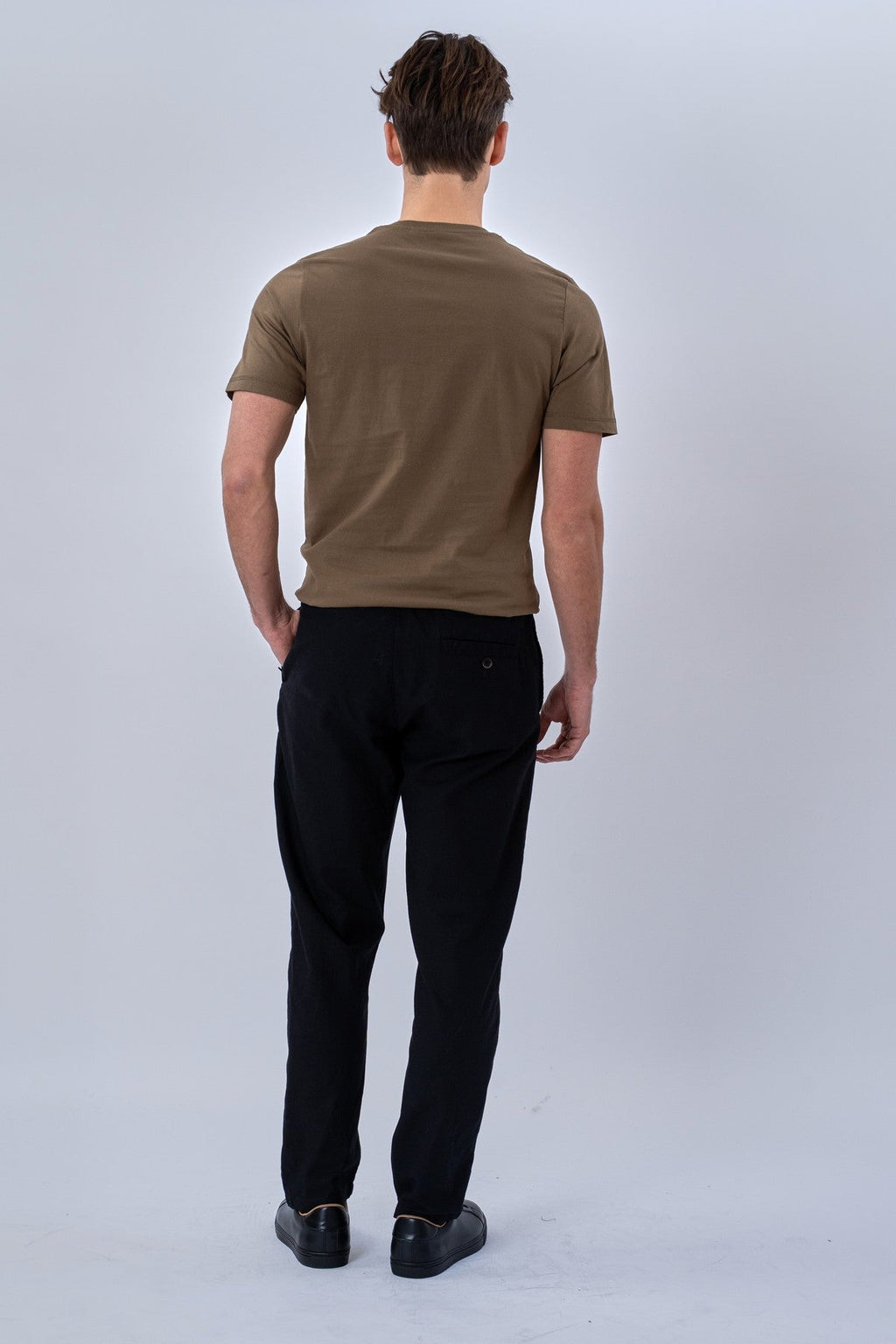 Basic T-shirt scollo a V - Oliva