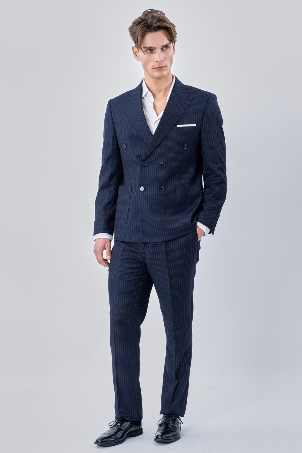 Blazer classico: gessato blu scuro