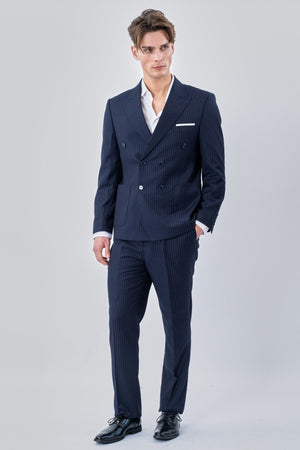 Blazer classico: gessato blu scuro