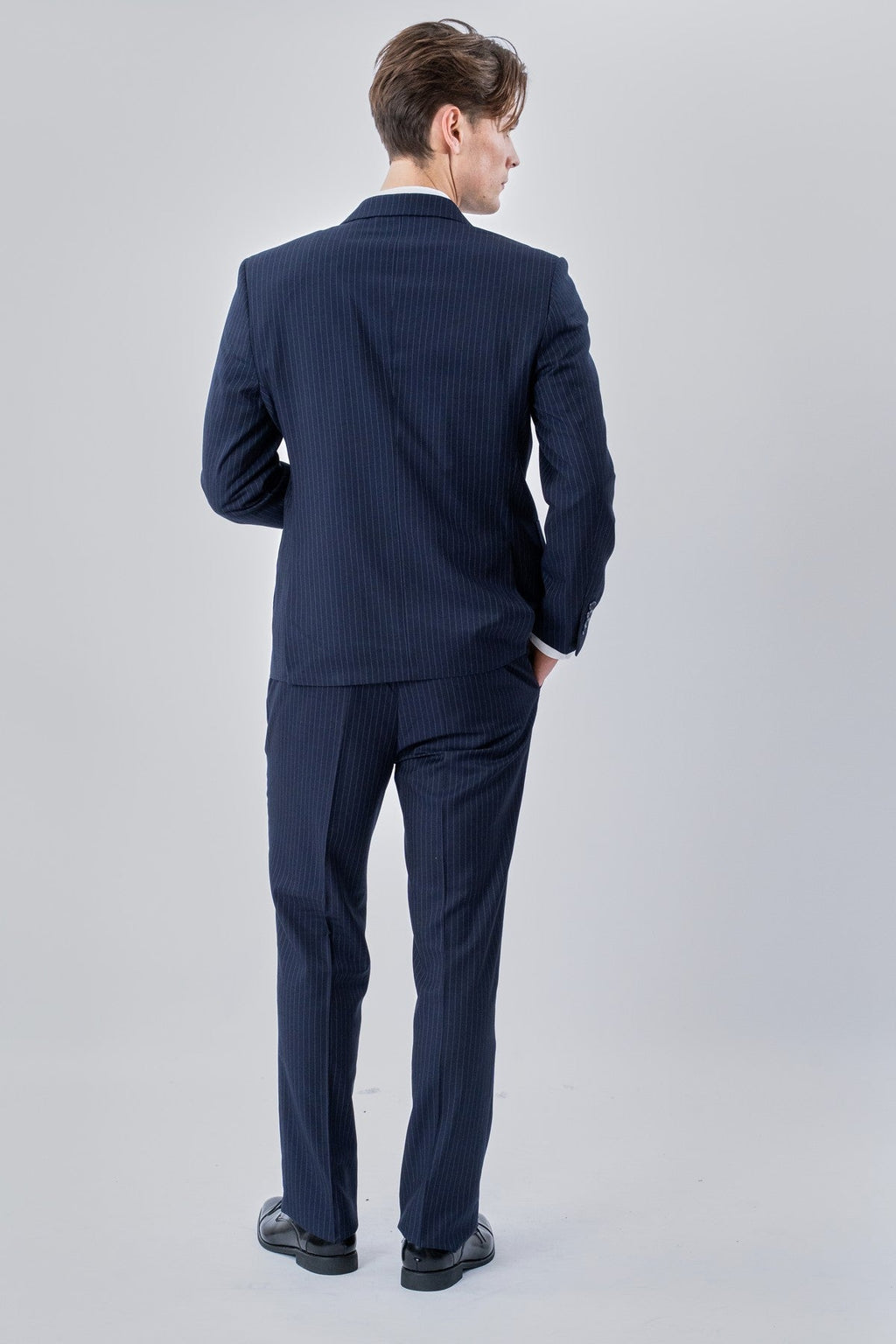 Blazer classico: gessato blu scuro