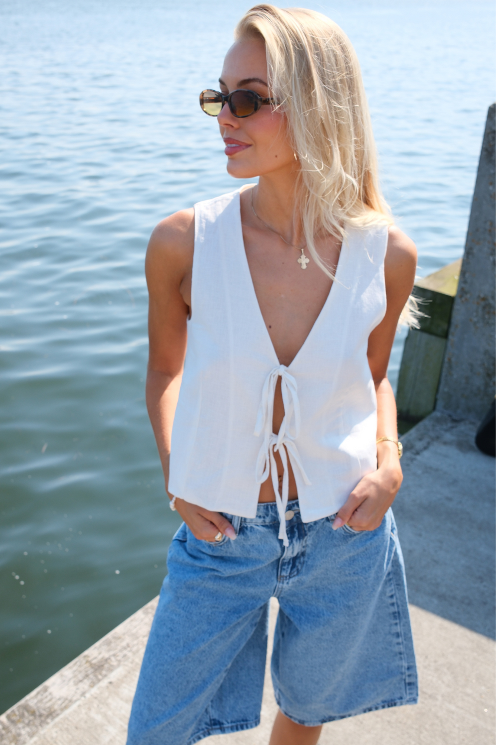 Sky denim jorts - denim blu medio