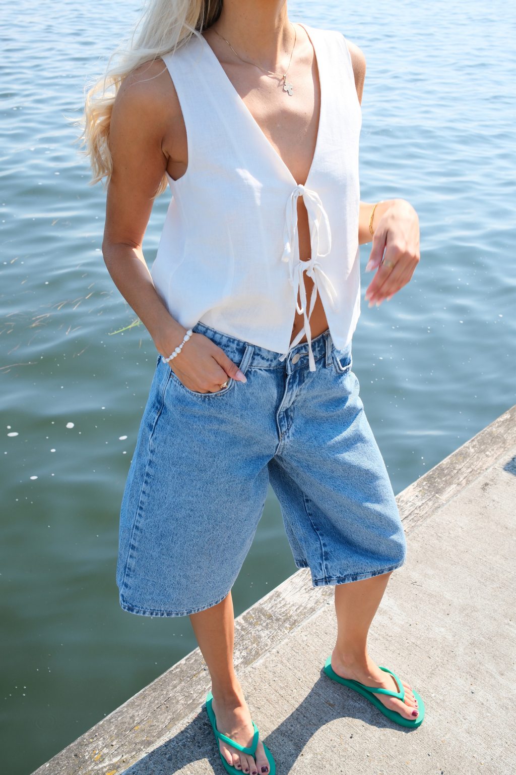 Sky denim jorts - denim blu medio