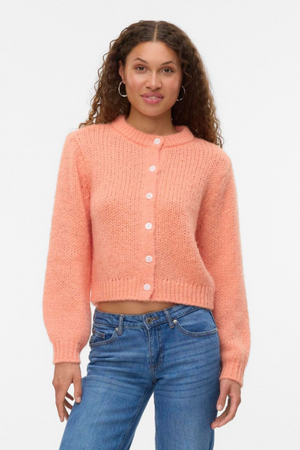 Wilo O -Neck Cardigan - Cantaloupe