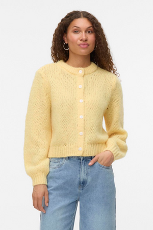 Wilo O -Neck Cardigan - Pale Banana