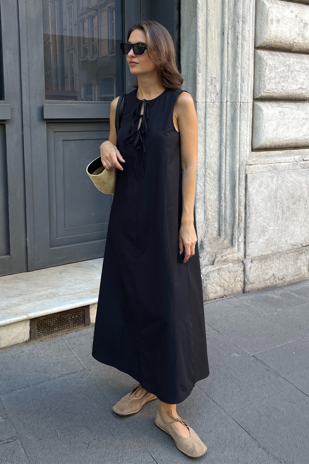 Jenna Tie Dress - Black