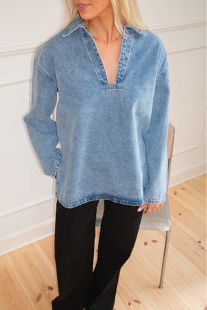Shirt di denim Cassia - Blu chiaro