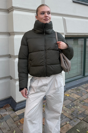 Giacca a puffer corta - Oliva