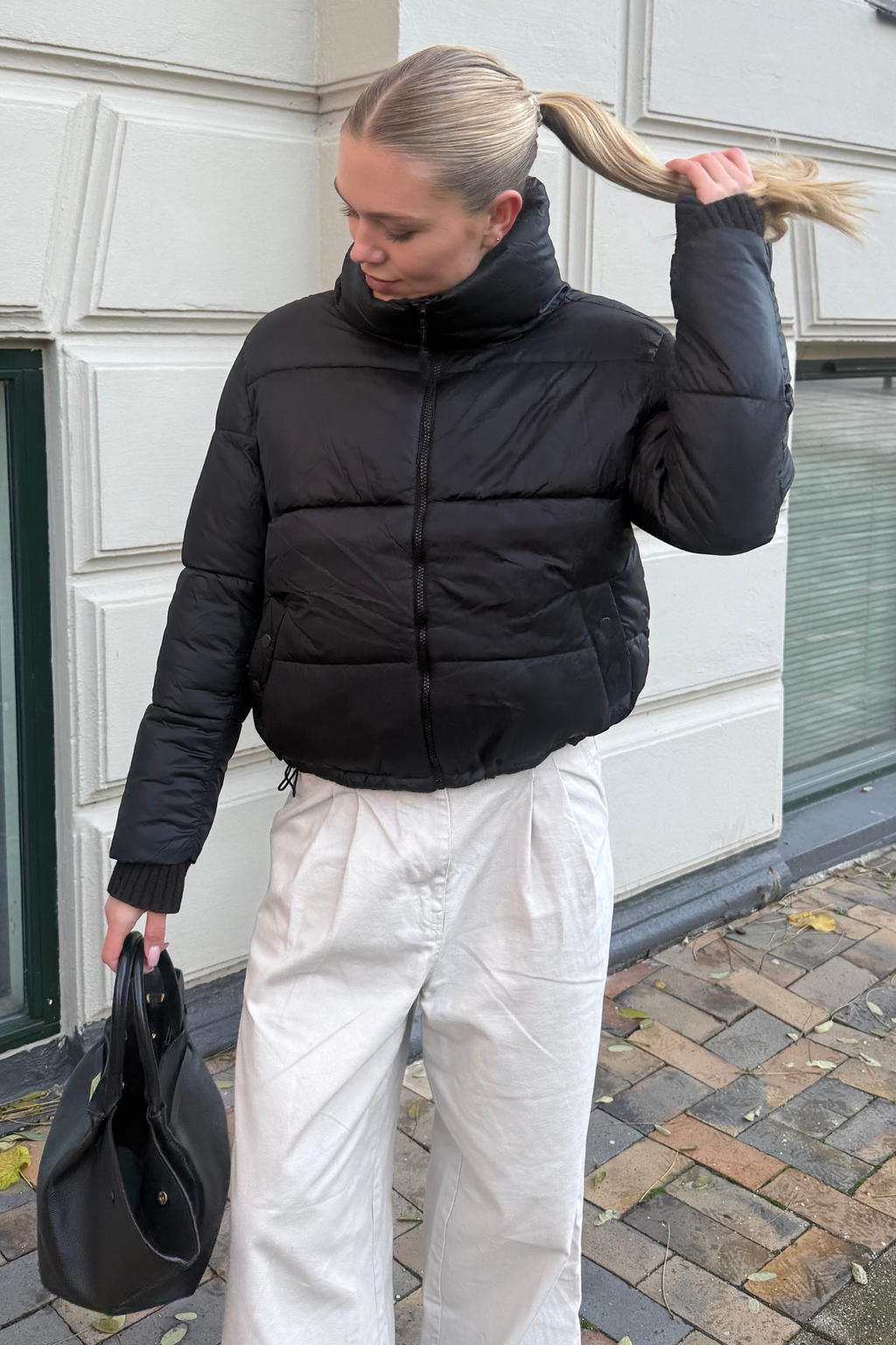Giacca a puffer corta - Nero