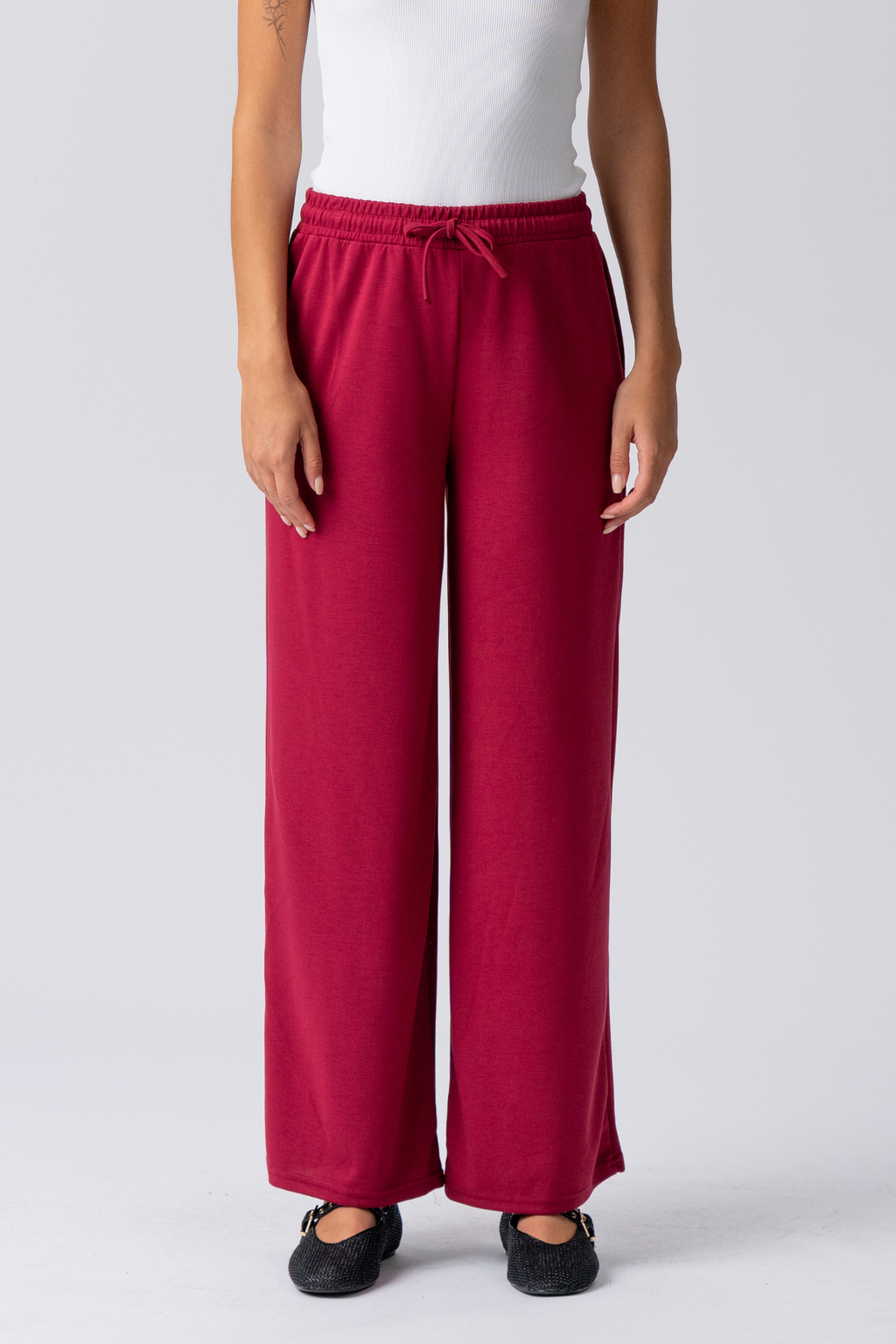 Leah sciolto Pants - Borgogna