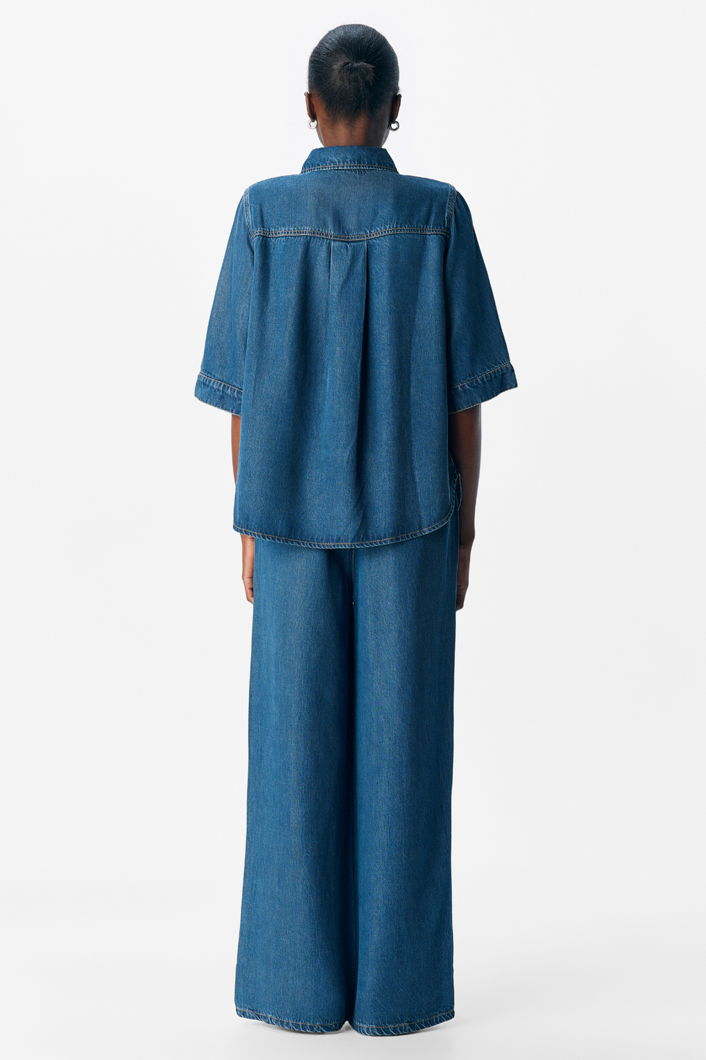 Frame 2/4 Denim Top - lavaggio di risciacquo in denim blu scuro