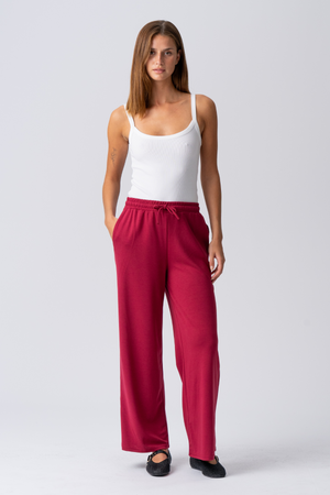Leah sciolto Pants - Borgogna
